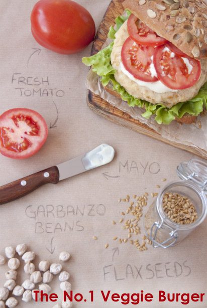 Garbanzo Beans and Flax Seed Vegetarian Burger