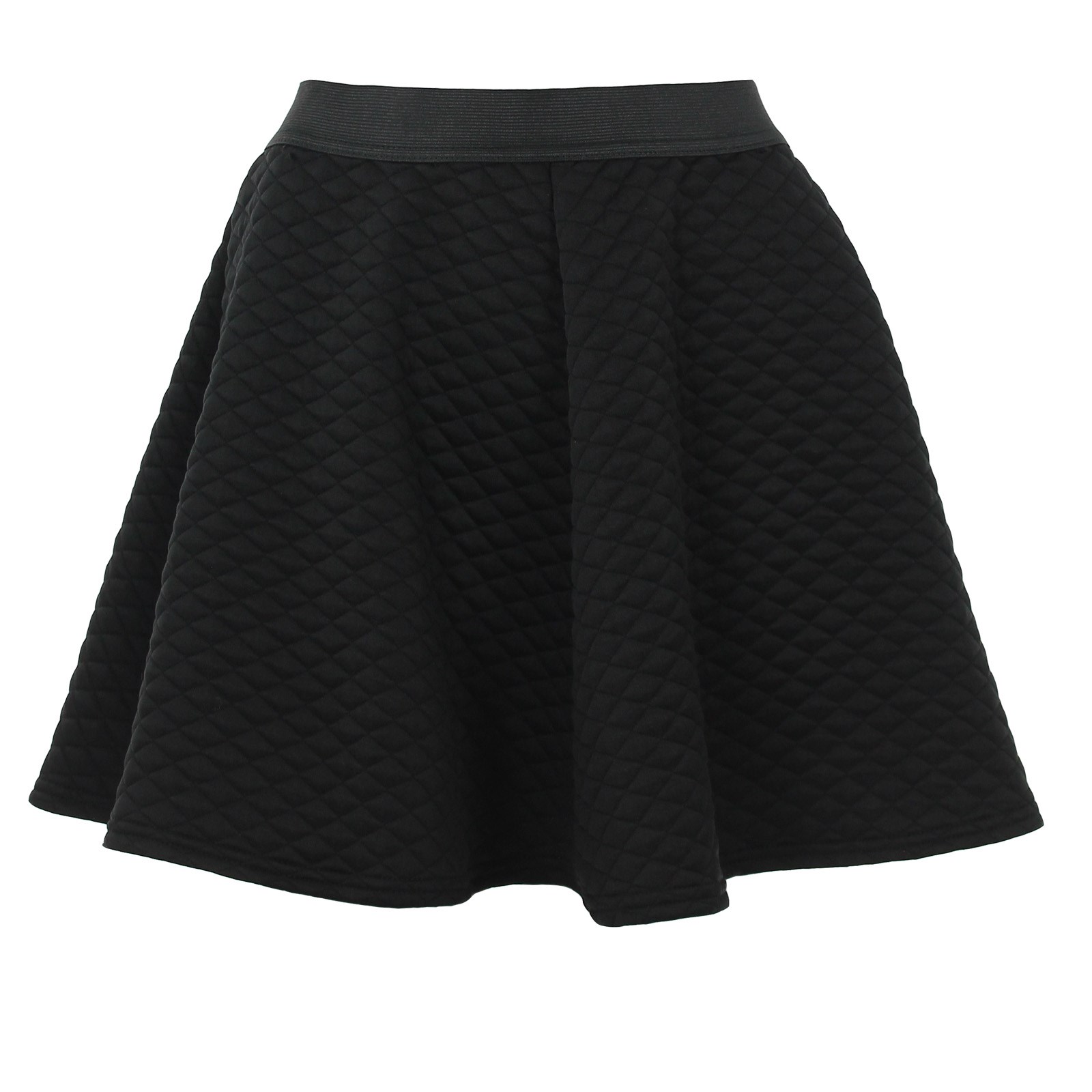 quilted black skater skirt
