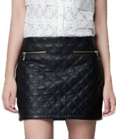 Side zipper quilted skirt