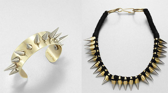Two tone spiked jewelry