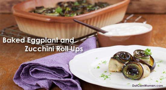 Baked Eggplant and Zucchini Roll Ups