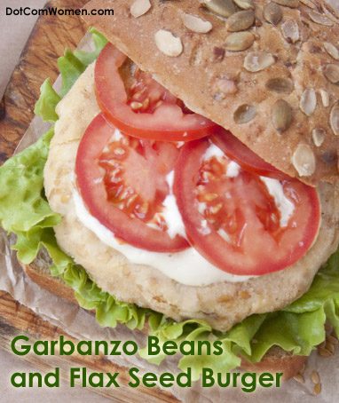 Vegetarian Burger Recipe - with Chickpeas, Onions, Bread Crumbs and Flax Seeds