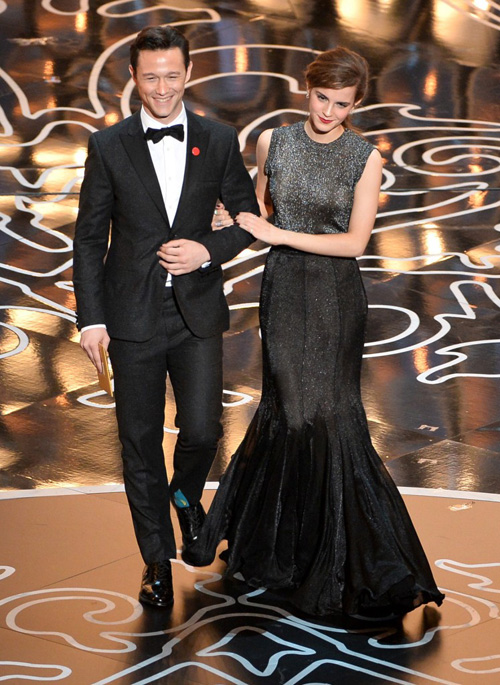 Emma Watson and Joseph Gordon Levitt at the 2014 Oscars
