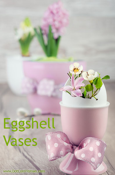 Easter Eggshell Miniature Flower Vase - Easter Decorating idea
