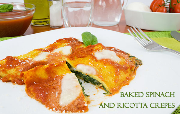 Baked Spinach and Ricotta Crepes
