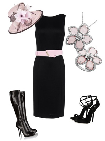 Little Black Dress Styled with Pink Accessories