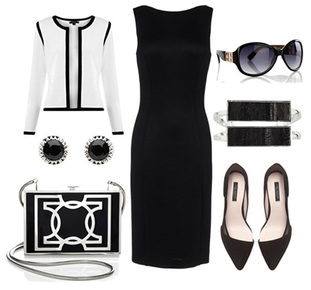 Little Black Dress styled with a Hint of White