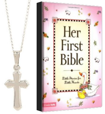 Cross Pendant and Baby's First Bible - Christening Gift Ideas