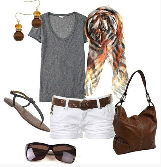 Cute Summer Outfit with flats and white shorts