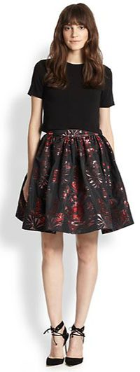 Alice + Olivia Pia Pouf Floral Mini Skirt