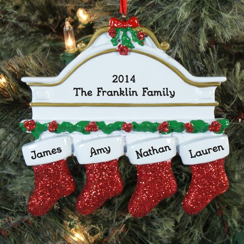 Personalized Mantle Family Christmas Ornament