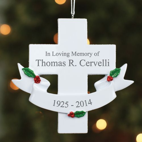 Personalized Memorial Cross Ornament