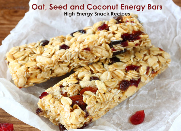 Oats seed coconut energy bars - High energy snack recipes