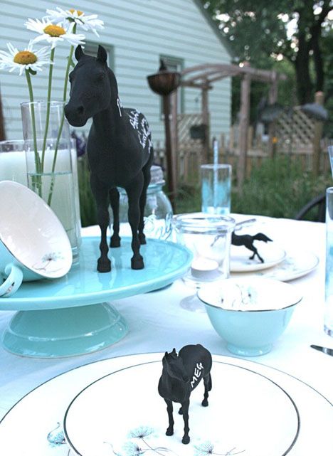 Chalkboard horses for a Grand National themed party