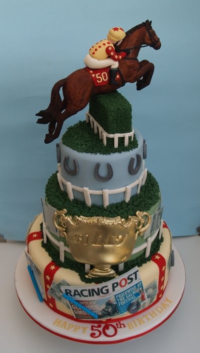 This one made for a  Horse racing themes 50th birthday party literally takes the cake!