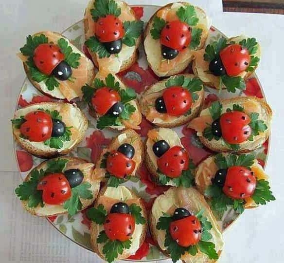 Tomato Ladybugs - Creative Fruit Snacks, Healthy Party Food