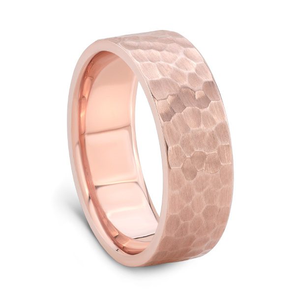 HAMMER FINISH ROSE GOLD BAND