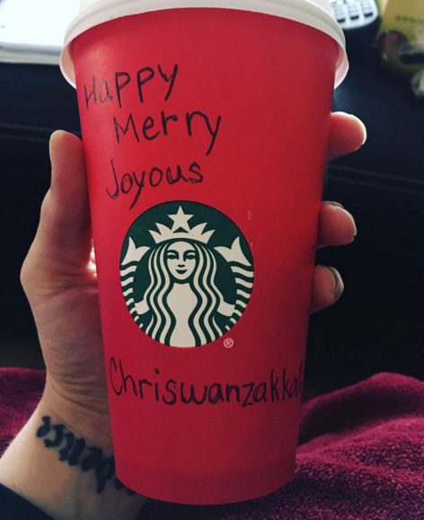 starbucks christmas cup by Instagram user