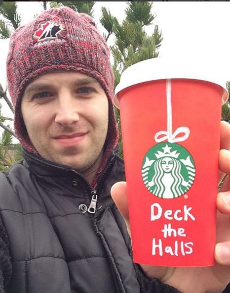 Modified starbucks christmas cup by Instagram user