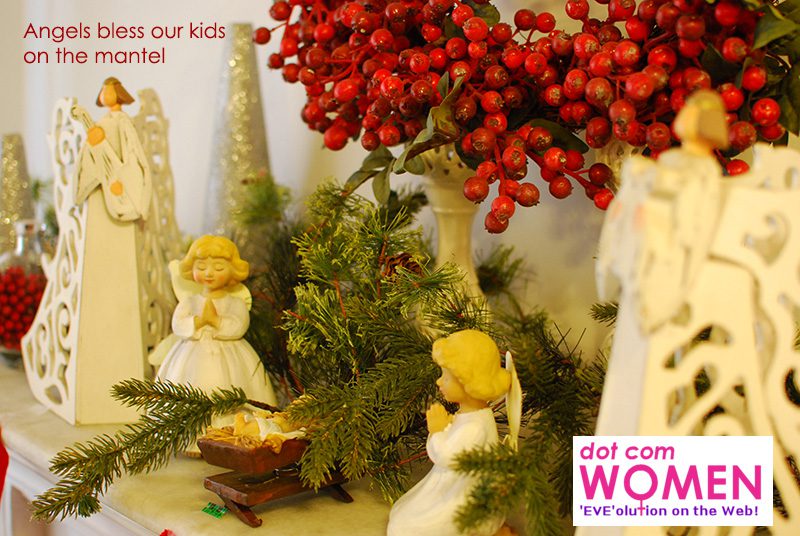 Angels and Nativiy Scene - Christmas mantel decor