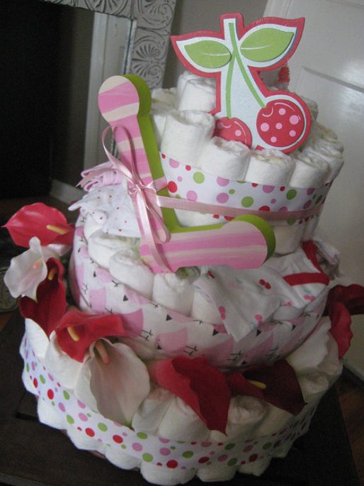 Baby Girl Diaper Cake