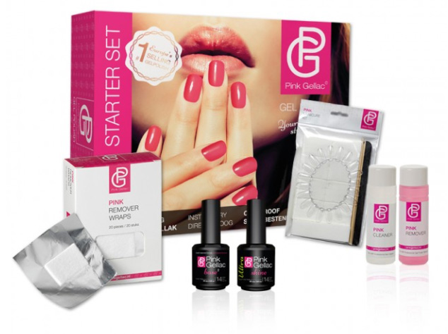 pink gellac nail set
