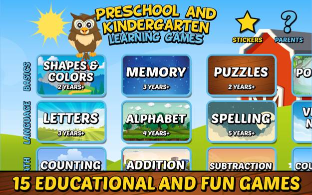 Preschool and Kindergarten Learning Games