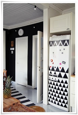 black triangle DIY fridge makeover