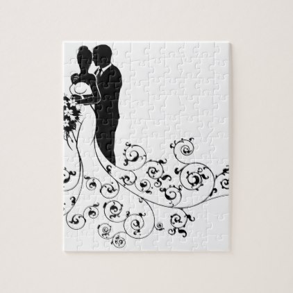 bride groom silhouette jigsaw puzzle