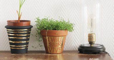 Quick & Easy - DIY Gold Leaf Lettering Planters