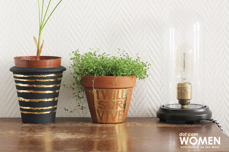 Quick & Easy - DIY Gold Leaf Lettering Planters