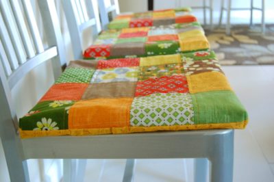 Patchwork Quilted Seat Cushions - easy quilting crafts for beginners