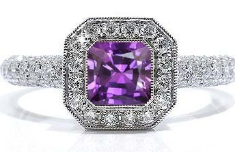 Amethyst engagement ring