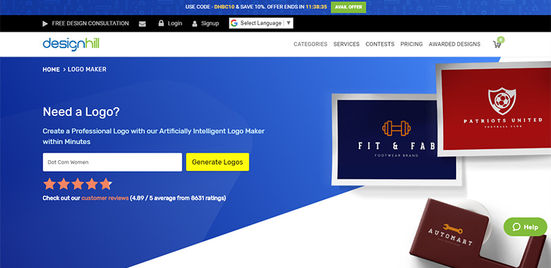 designhill online logo maker