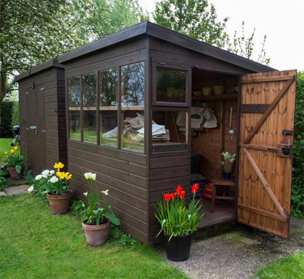 Functional outdoor spaces - backyard tool shed