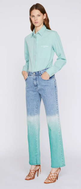 Stella McCartney Two-tone straight boyfriend jeans