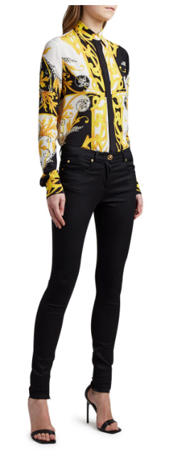 Versace black mid-rise skinny jeans