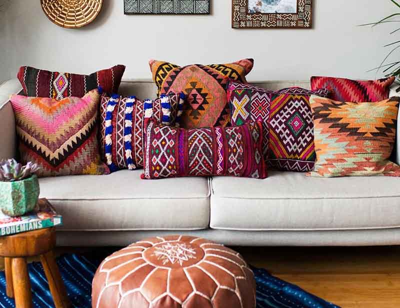 Bright Textiles and Embroidered Pillows