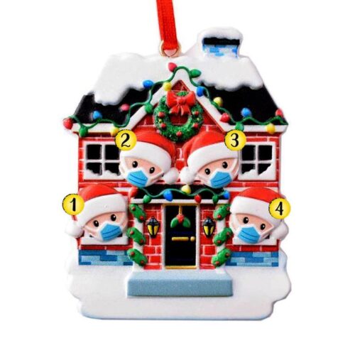 2020 covid home family ornament