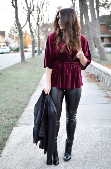 luxurious velvet winter holiday outfit