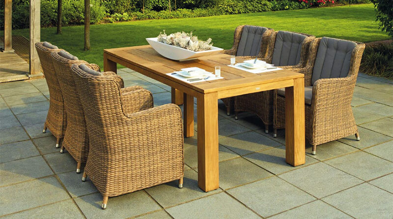 Pressure wash outdoor patio furniture