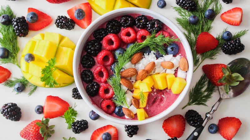 Colorful berry bowl plating