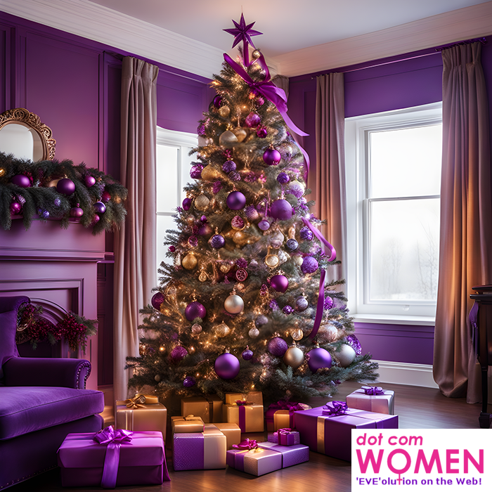 Purple christmas tree decorations deals