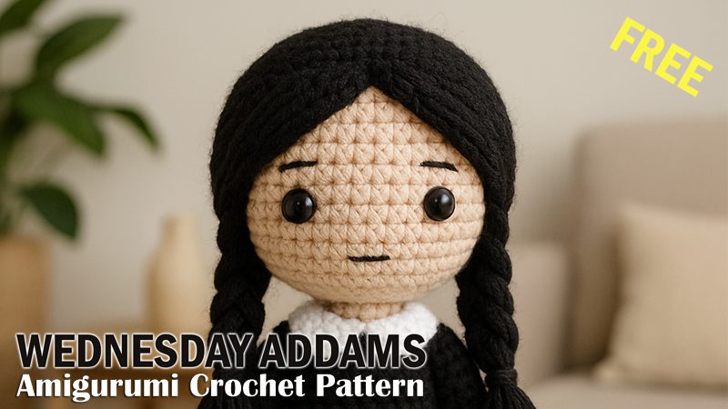 Free Wednesday Addams Amigurumi Crochet Pattern
