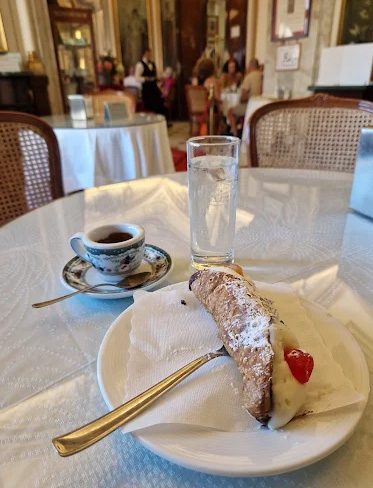 Espresso and Canoli at Caffè Gambrinus, Naples