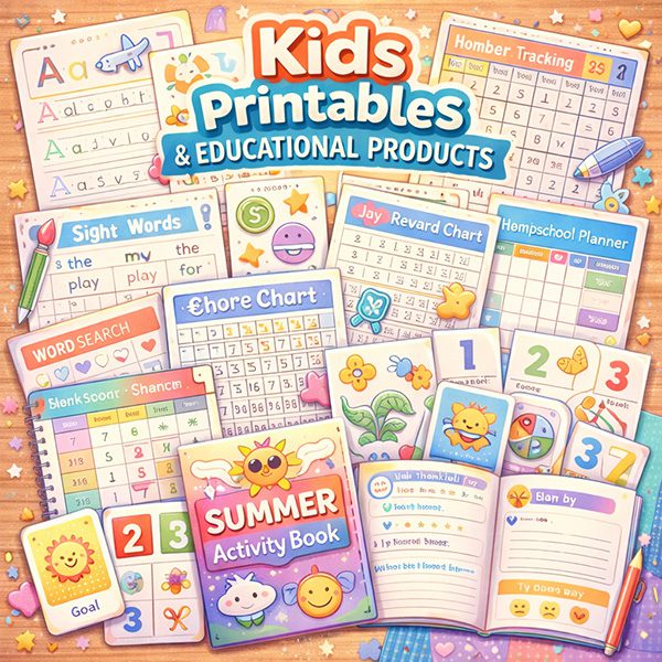 Creating Kids printables & educational products for Etsy